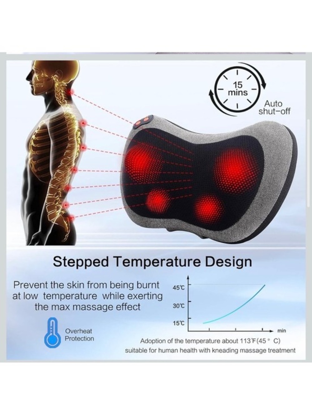 Back Massager with Heat, Shiatsu Deep Tissue Massage for Pain Relief